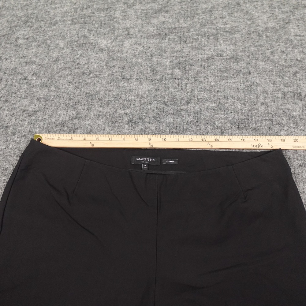 Lafayette 148 Stanton Pants Womens 16 Black Slim Tapered Stretch Cotton - Picture 12 of 13